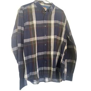 Hummer Men's Button-Down Plaid Multicolor Long Sleeve Dress Shirt Size XL